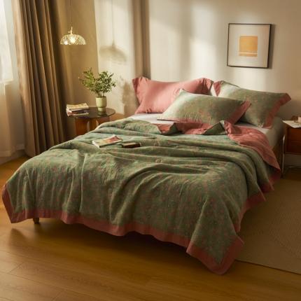 吾秀 2023新款复古风A类全棉双层纱棉花夏被 春露