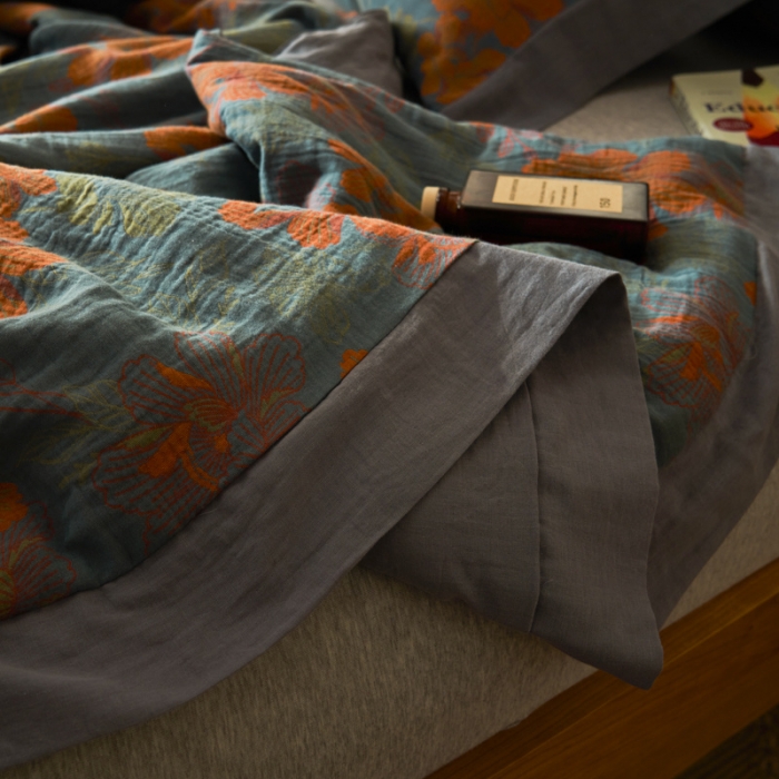 91家纺网 家纺一手货源 找家纺 吾秀 2023新款复古风A类全棉双层纱棉花夏被 拾光