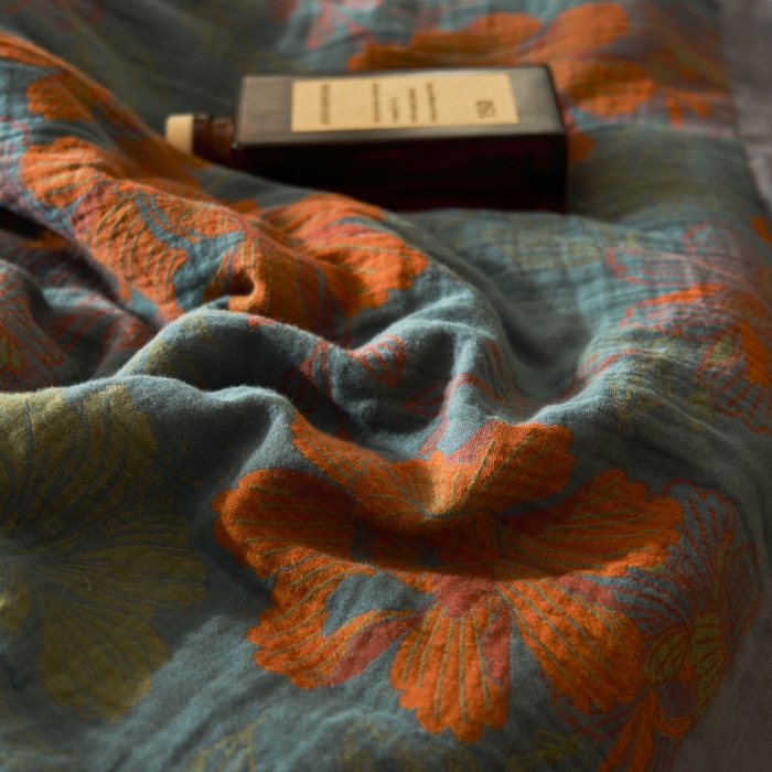 91家纺网 家纺一手货源 找家纺 吾秀 2023新款复古风A类全棉双层纱棉花夏被 拾光