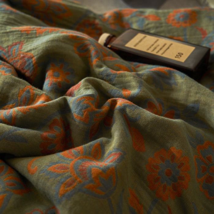 91家纺网 家纺一手货源 找家纺 吾秀 2023新款复古风A类全棉双层纱棉花夏被 芷卉