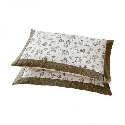 91家纺网 家纺一手货源 找家纺 春皖家纺 2023新款花卉款老粗布单品枕套系列 浅韵-白