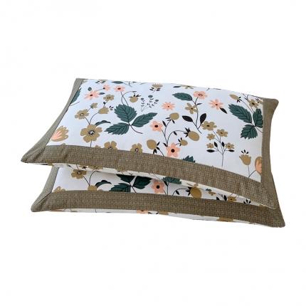 91家纺网 家纺一手货源 找家纺 春皖家纺 2023新款花卉款老粗布单品枕套系列 轻语