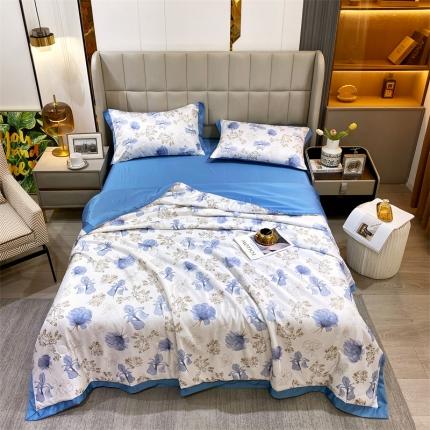 91家纺网 家纺一手货源 找家纺 （总）兄弟坊 2023新款水洗真丝印花夏被四件套