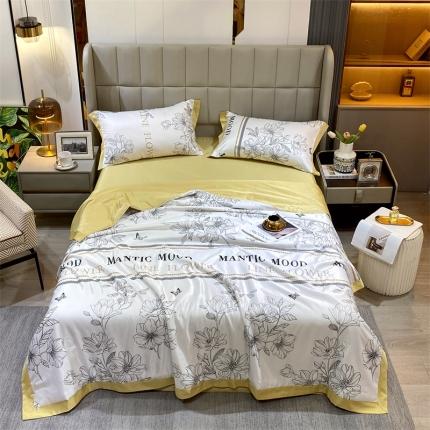 91家纺网 家纺一手货源 找家纺 （总）兄弟坊 2023新款水洗真丝印花夏被四件套