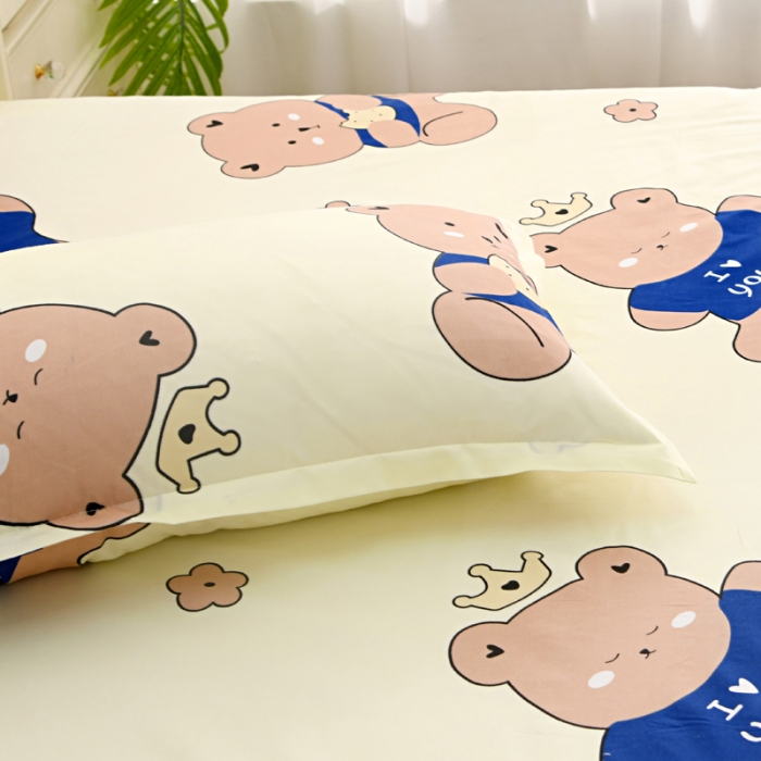 91家纺网 家纺一手货源 找家纺 梵巢 芦荟棉单枕套48*74cm饼干熊