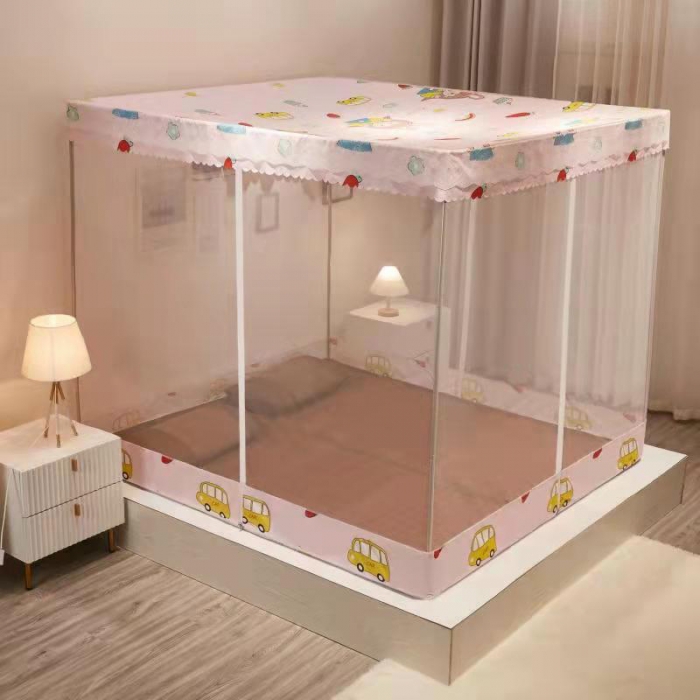 91家纺网 家纺一手货源 找家纺 显高蚊帐2025新款坐床遮光防尘坐床回底遮光蚊帐系列 汽车女孩