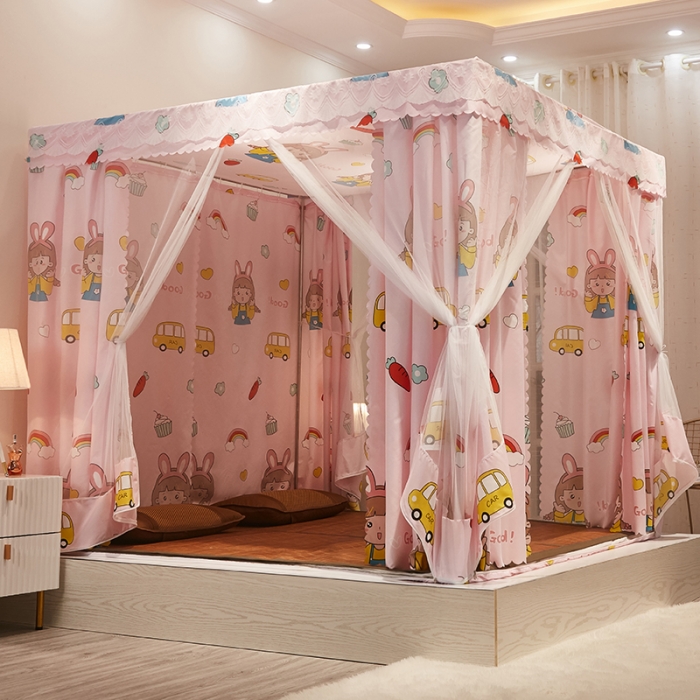 91家纺网 家纺一手货源 找家纺 显高蚊帐2025新款坐床遮光防尘坐床回底遮光蚊帐系列 汽车女孩