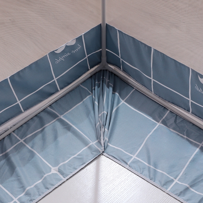 91家纺网 家纺一手货源 找家纺 显高蚊帐2025新款坐床遮光防尘坐床回底遮光蚊帐系列 时尚方格