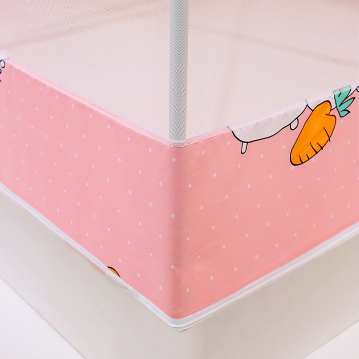 91家纺网 家纺一手货源 找家纺 显高蚊帐2025新款坐床遮光防尘坐床回底遮光蚊帐系列 兔宝贝