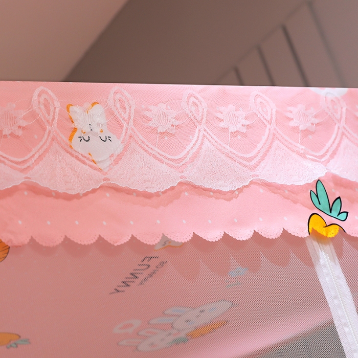 91家纺网 家纺一手货源 找家纺 显高蚊帐2025新款坐床遮光防尘坐床回底遮光蚊帐系列 兔宝贝