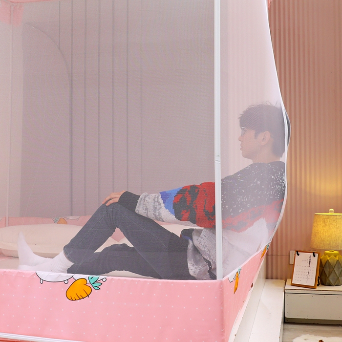 91家纺网 家纺一手货源 找家纺 显高蚊帐2025新款坐床遮光防尘坐床回底遮光蚊帐系列 兔宝贝