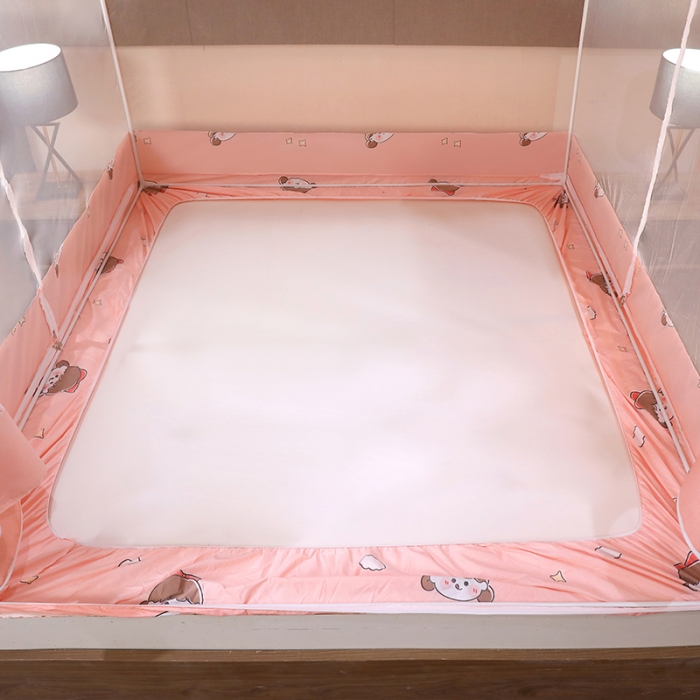 91家纺网 家纺一手货源 找家纺 显高蚊帐2025新款坐床遮光防尘坐床回底遮光蚊帐系列 樱桃小姐