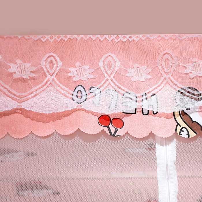 91家纺网 家纺一手货源 找家纺 显高蚊帐2025新款坐床遮光防尘坐床回底遮光蚊帐系列 樱桃小姐