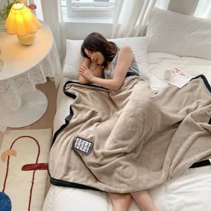 苏木年华 2023新款加厚法兰绒牛奶绒午睡毯办公室用毯 深邃棕