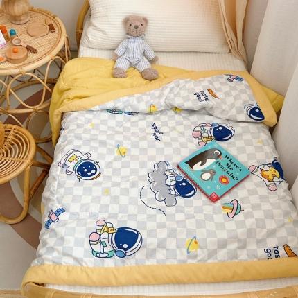 91家纺网 家纺一手货源 找家纺 （总）嗨生活 2025新款水洗棉手包边幼儿园儿童夏被（爆款）