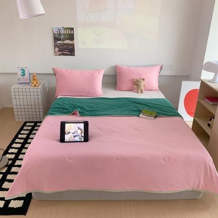 星期八 2023马卡龙针织棉大豆夏被 浅粉绿