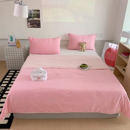 星期八 2023马卡龙针织棉大豆夏被 深粉浅粉