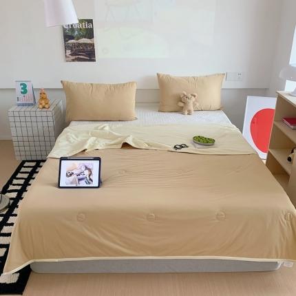 星期八 2023马卡龙针织棉大豆夏被 深黄浅黄