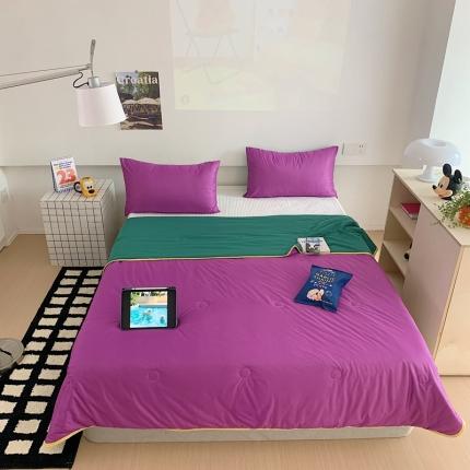 星期八 2023马卡龙针织棉大豆夏被 深紫绿