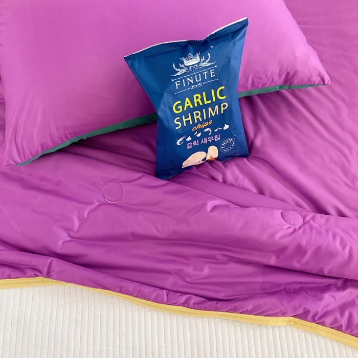 91家纺网 家纺一手货源 找家纺 星期八 2023马卡龙针织棉大豆夏被 深紫绿