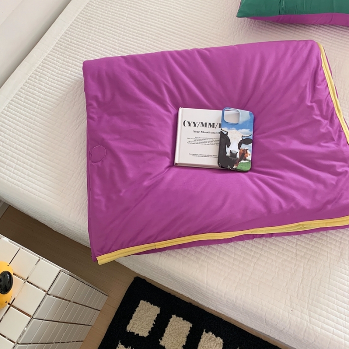 91家纺网 家纺一手货源 找家纺 星期八 2023马卡龙针织棉大豆夏被 深紫绿