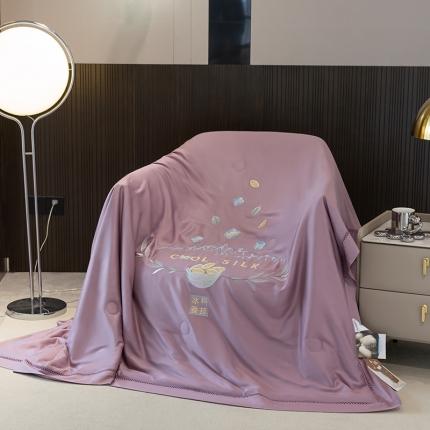 91家纺网 家纺一手货源 找家纺 (总)太阳羽 2025新款40s冰蚕科技天丝镂空夏被绣花夏凉被空调被子