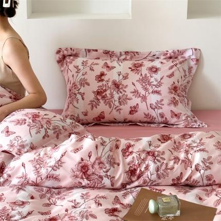 91家纺网 家纺一手货源 找家纺 (总) 赫帛  2023款120s缎纹数码印花长绒棉四件套-繁花