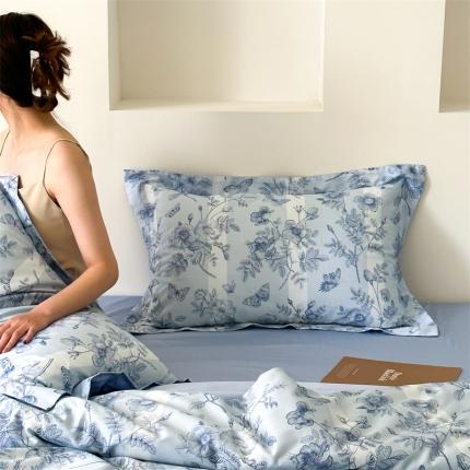 91家纺网 家纺一手货源 找家纺 (总) 赫帛  2023款120s缎纹数码印花长绒棉四件套-繁花