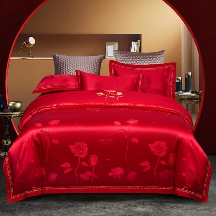 91家纺网 家纺一手货源 找家纺 天丝刺绣大提花四件套