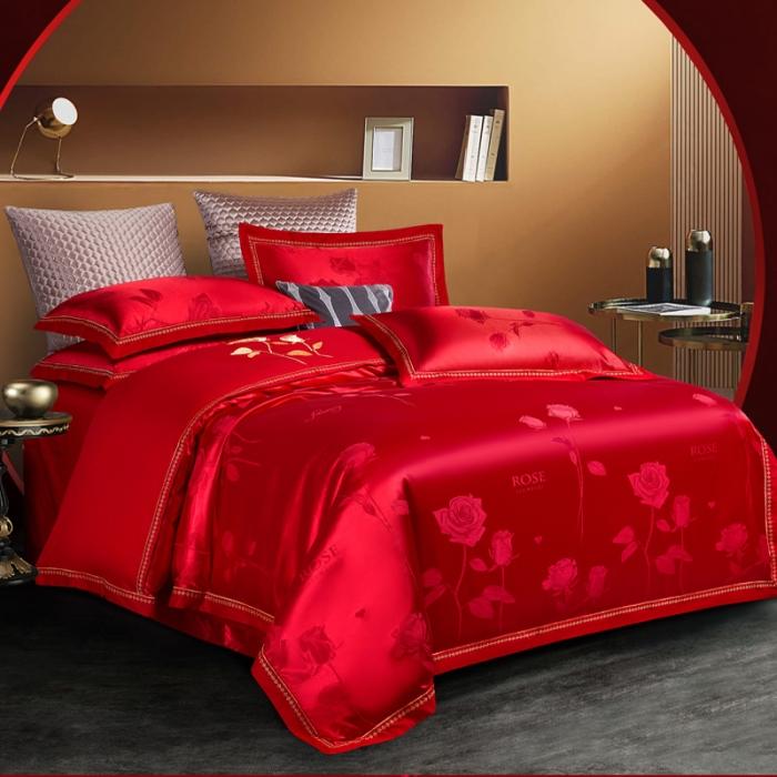 91家纺网 家纺一手货源 找家纺 天丝刺绣大提花四件套