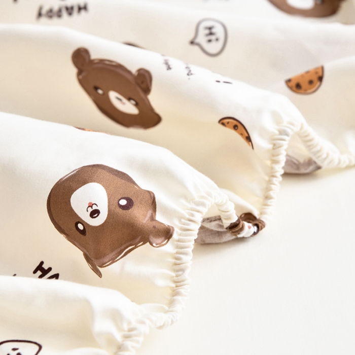 91家纺网 家纺一手货源 找家纺 ds生活馆 2025新款幼儿园学生60支贡缎长绒棉纯棉单床笠 饼干熊