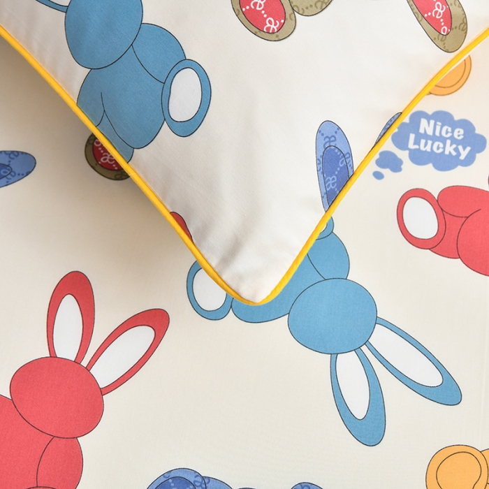 91家纺网 家纺一手货源 找家纺 ds生活馆 2025新款幼儿园学生60支贡缎长绒棉纯棉单床笠 波波兔