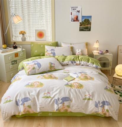 91家纺网 家纺一手货源 找家纺 798  2023新款全棉13070四件套 松鼠乐园