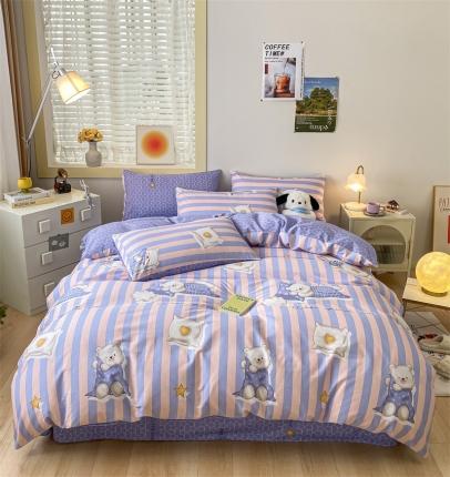 91家纺网 家纺一手货源 找家纺 798  2023新款全棉13070四件套 晚安宝贝