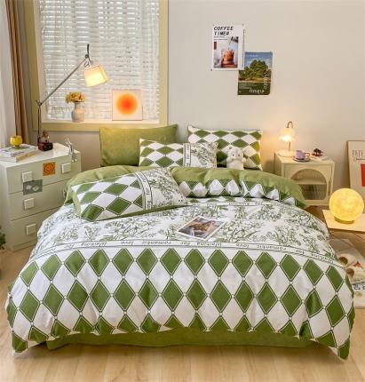 91家纺网 家纺一手货源 找家纺 798  2023新款全棉13070四件套 夏洛克