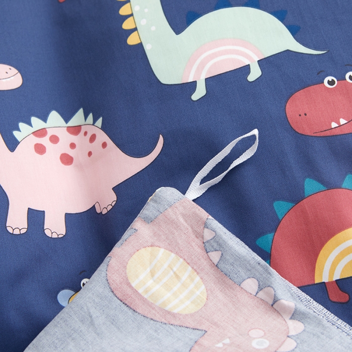 91家纺网 家纺一手货源 找家纺 ds生活馆 新款幼儿园学生60支贡缎长绒棉纯棉单床笠 恐龙战队-蓝