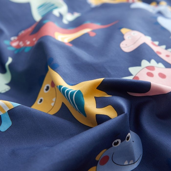 91家纺网 家纺一手货源 找家纺 ds生活馆 新款幼儿园学生60支贡缎长绒棉纯棉单床笠 恐龙战队-蓝