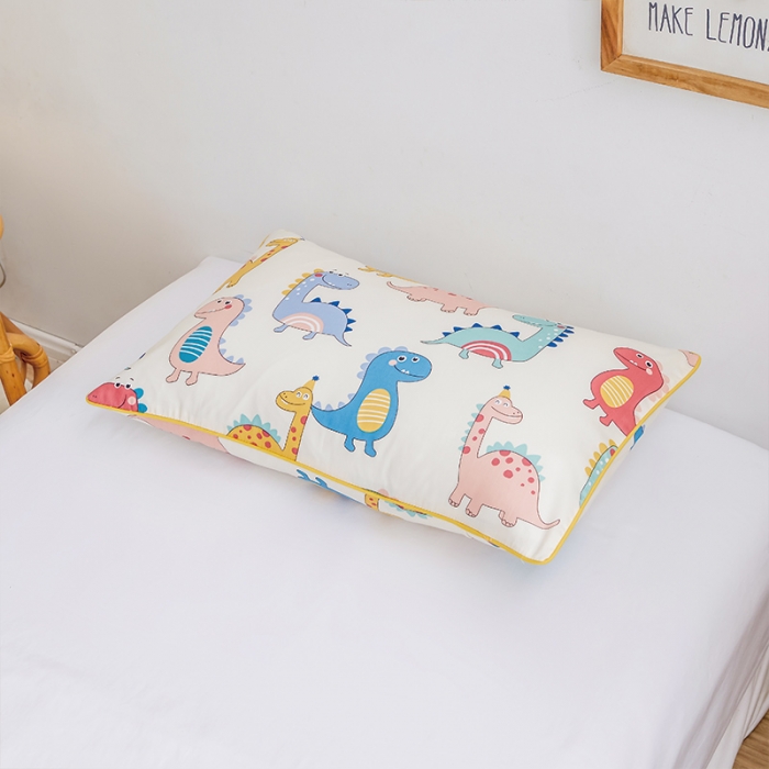 91家纺网 家纺一手货源 找家纺 ds生活馆 2025新款幼儿园学生60支贡缎长绒棉纯棉单床笠 快乐恐龙