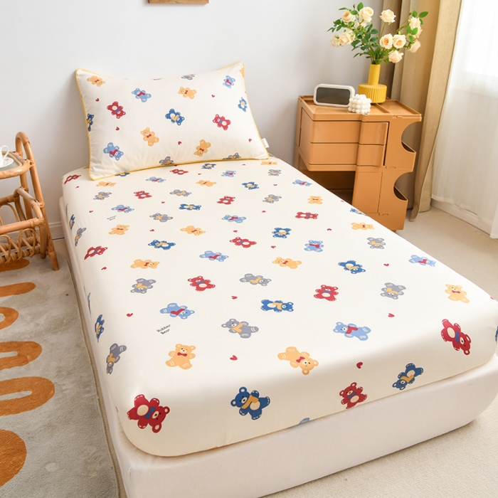 91家纺网 家纺一手货源 找家纺 ds生活馆 2025新款幼儿园学生60支贡缎长绒棉纯棉单床笠 罗本熊