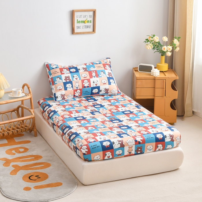 91家纺网 家纺一手货源 找家纺 ds生活馆 2025新款幼儿园学生60支贡缎长绒棉纯棉单床笠 旺仔宝贝