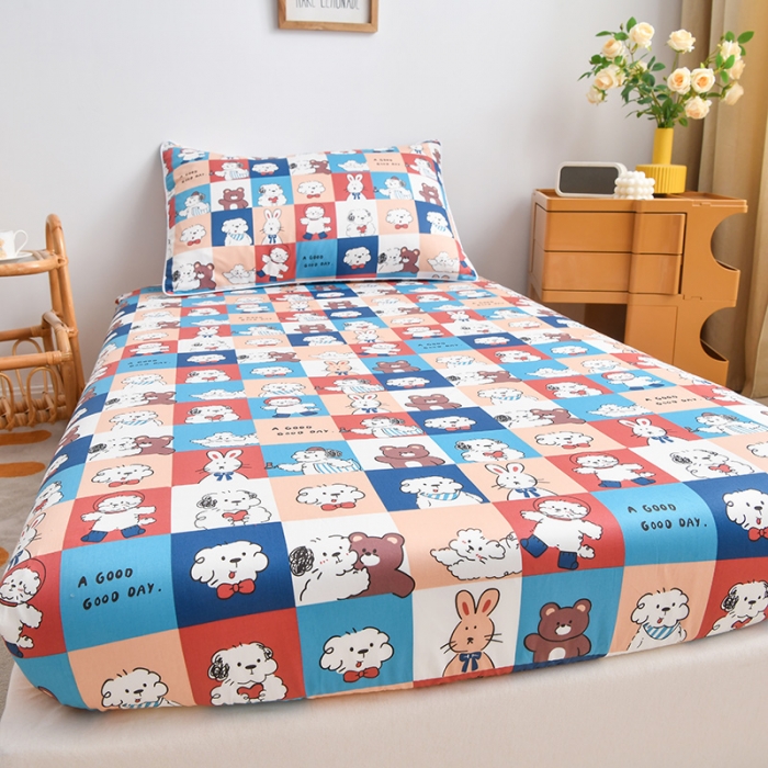 91家纺网 家纺一手货源 找家纺 ds生活馆 2025新款幼儿园学生60支贡缎长绒棉纯棉单床笠 旺仔宝贝