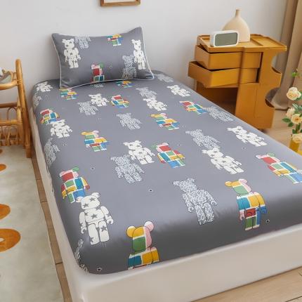 91家纺网 家纺一手货源 找家纺 ds生活馆 2025新款幼儿园学生60支贡缎长绒棉纯棉单床笠 潮酷公仔