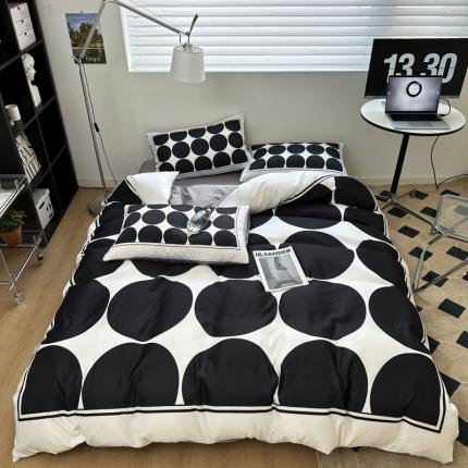 91家纺网 家纺一手货源 找家纺 2023春夏新品现代简约水洗真丝床单床笠款网红爆款冰丝四件套网红爆款