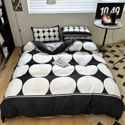 91家纺网 家纺一手货源 找家纺 2023春夏新品现代简约水洗真丝床单床笠款网红爆款冰丝四件套网红爆款