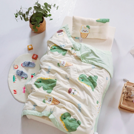 91家纺网 家纺一手货源 找家纺 A类水洗棉幼儿园夏被仿鹅绒儿童夏凉被空调被夏天午睡被 牛奶龙龙-米