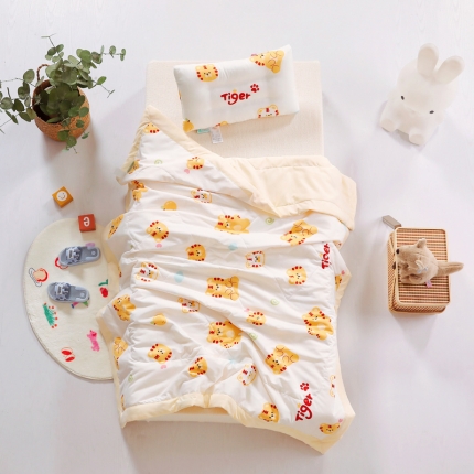 91家纺网 家纺一手货源 找家纺 A类水洗棉幼儿园夏被仿鹅绒儿童夏凉被空调被夏天午睡被 小虎baby