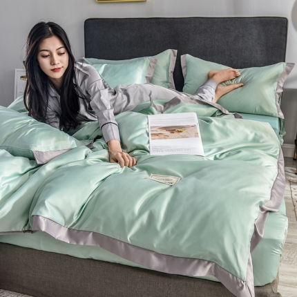 91家纺网 家纺一手货源 找家纺 总金牛座魅惑系列宽边水洗真丝四件套冰丝四件套天丝四件套