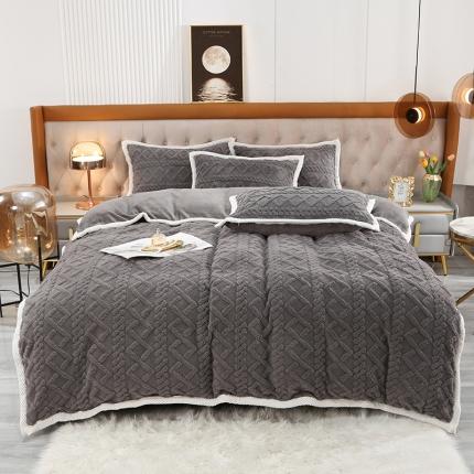 爱上 2023新款轻柔塔芙绒牛奶绒四件套 高级灰