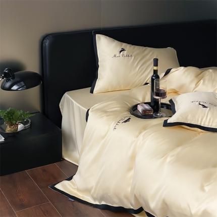 91家纺网 家纺一手货源 找家纺 涞澳 2023新款60天丝四件套-萌萌兔 萌萌兔-雏菊