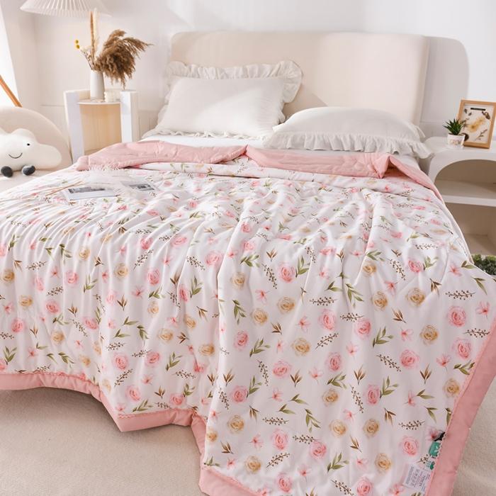 91家纺网 家纺一手货源 找家纺 天丝印花夏凉被 夏被被子空调被